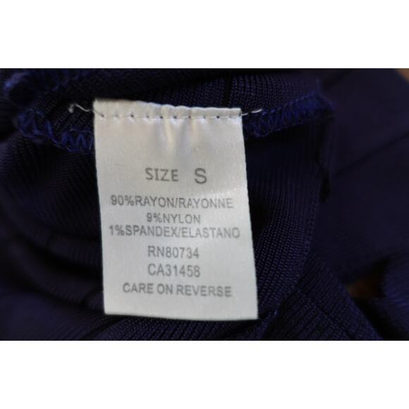 Vintage Y2K Top Womens Small Blue Bandage Cropped Cut Out Knit Stretch Zip Up - Picture 6 of 7